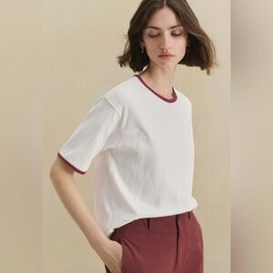 *WRAP LONDON* White Short Sleeve Hemp Organic Cotton Top Size 12